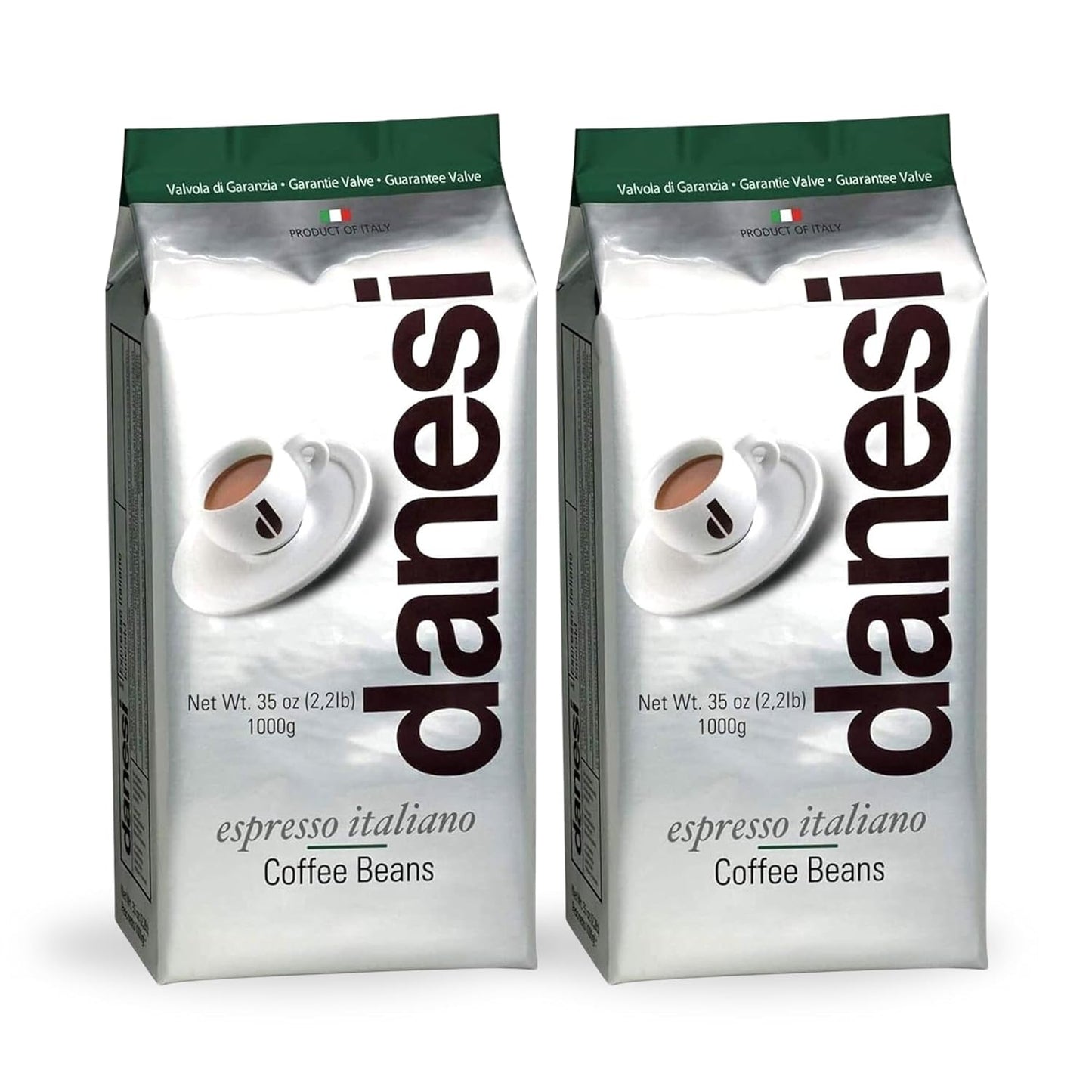 Danesi Caffe Italian Whole Coffee Beans - Espresso Coffee Beans and Medium Roast Whole Bean - Perfect for Espresso Machines, French Press, and Home Brewing - Emerald (4.5 lb)