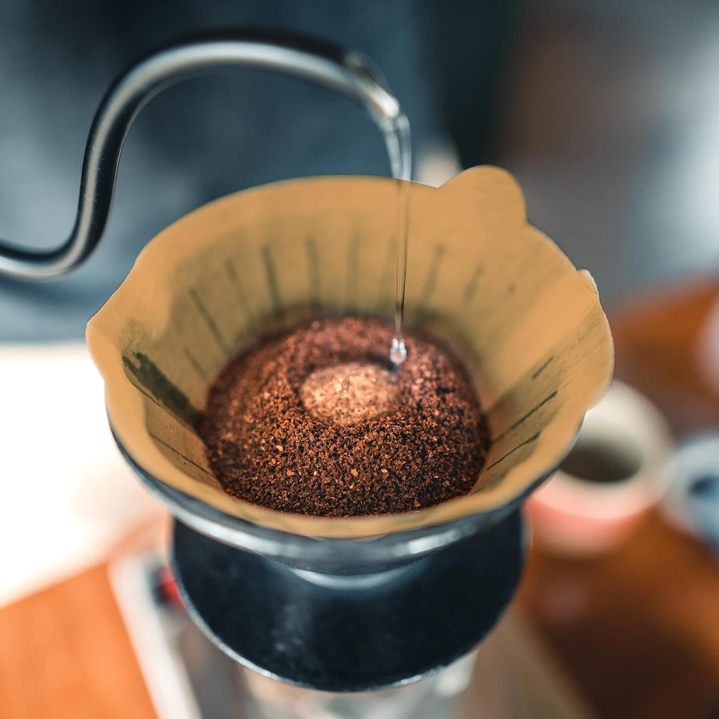 300 Count Cone Coffee Filters #4, Natural Brown Paper Coffee Filters 4 Cone Paper for Pour Over and Drip Coffee Maker (100 Count, Pack of 3)