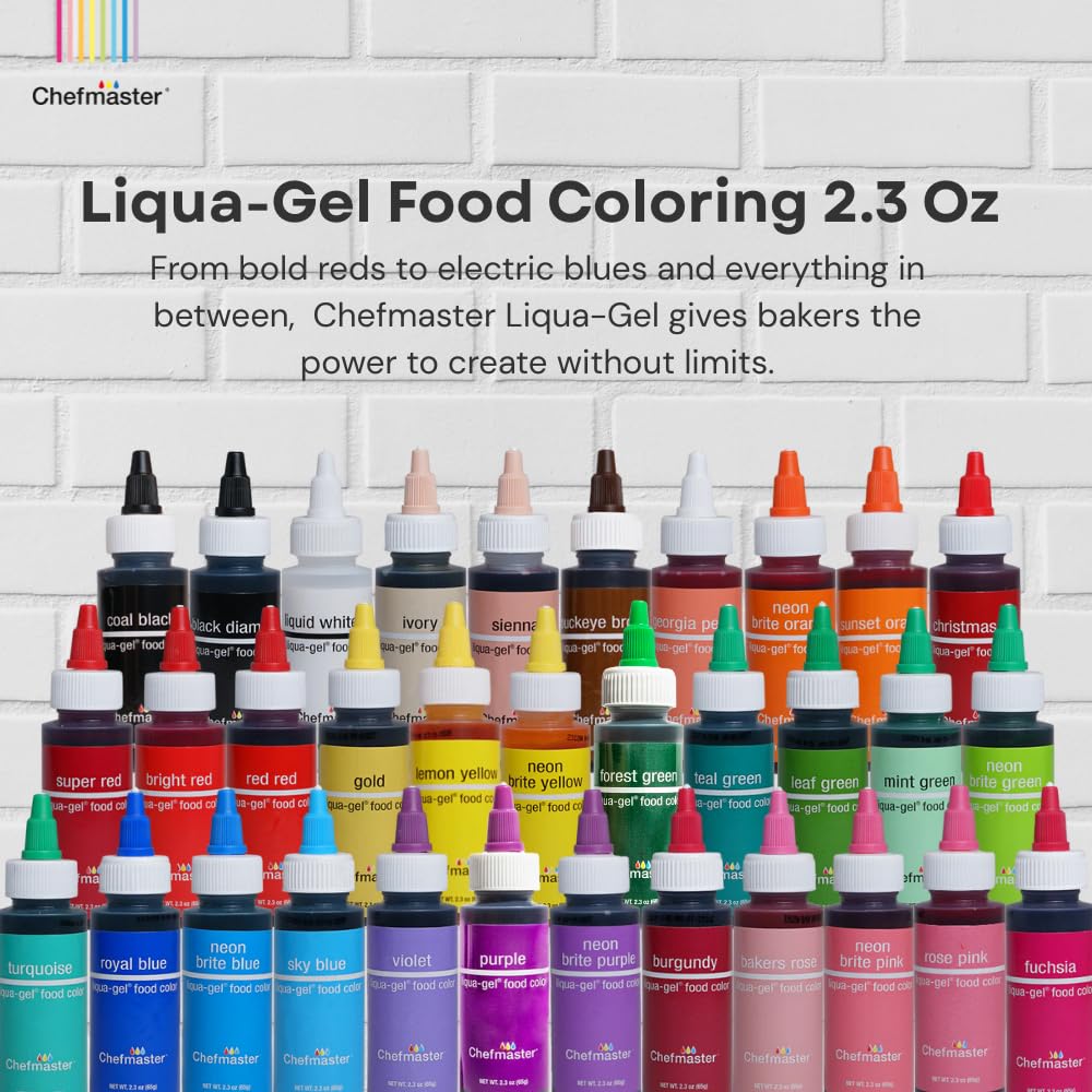 Chefmaster Royal Blue Liqua-Gel® Food Coloring | Vibrant Color | Professional-Grade Dye for Icing, Frosting, Fondant | Baking & Decorating | Fade-Resistant | Easy-to-Use | Made in USA | 2.3 oz