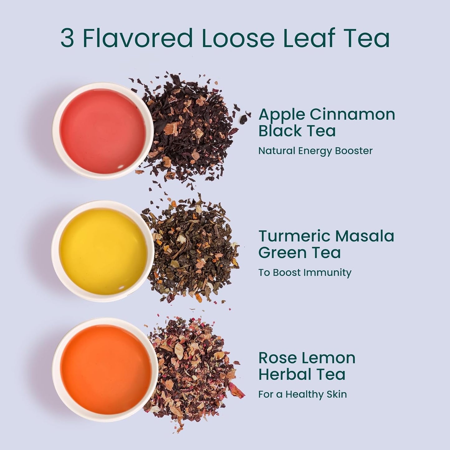 Teaniru, Novelty Tea Collection – Pack of 40 | Loose Leaf Tea Sampler Gift | 3 Flavored Tea - Black, Herbal & Green Tea | Loose Leaf Tea Gift Set for Corporate Gifting