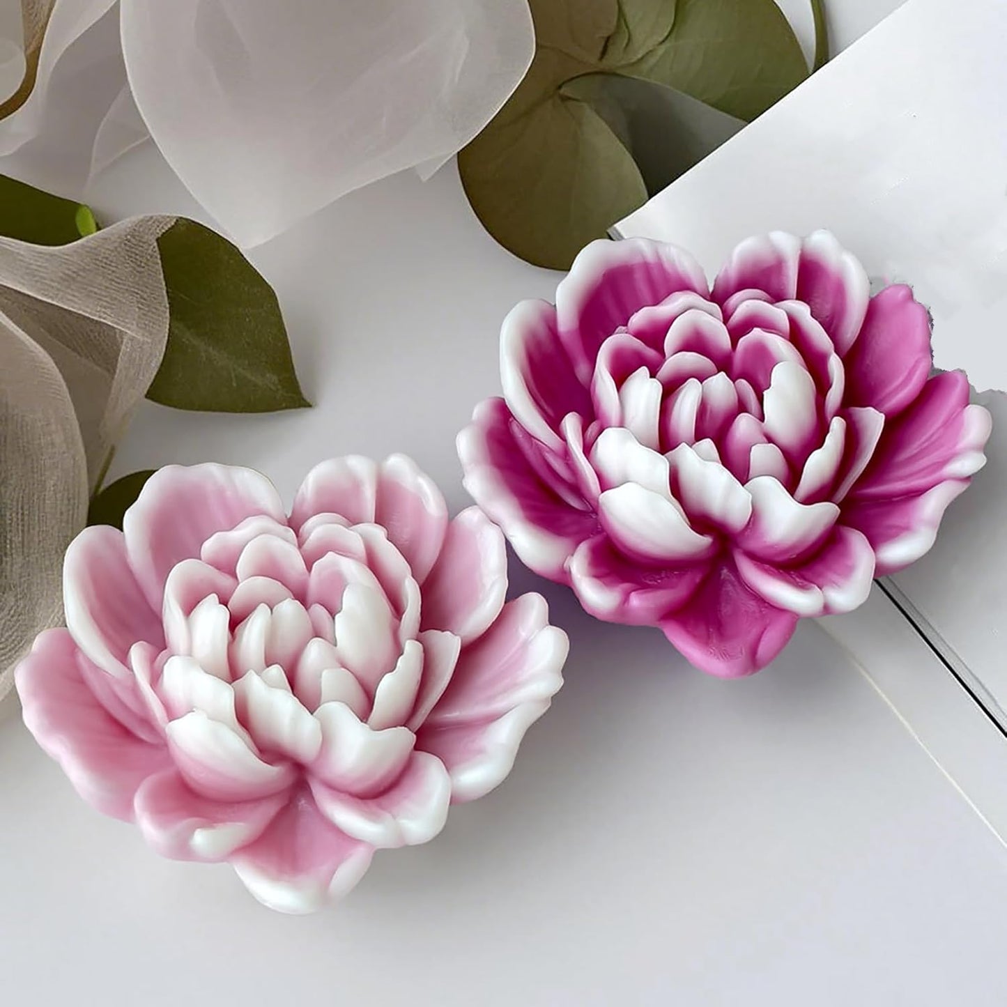 Heart Flower Succulent Rose Peony Molds Silicone Wave Spiral Candle Mold - Silicone Resin Casting Molds for Candle & Resin & Soap Craft Supplies