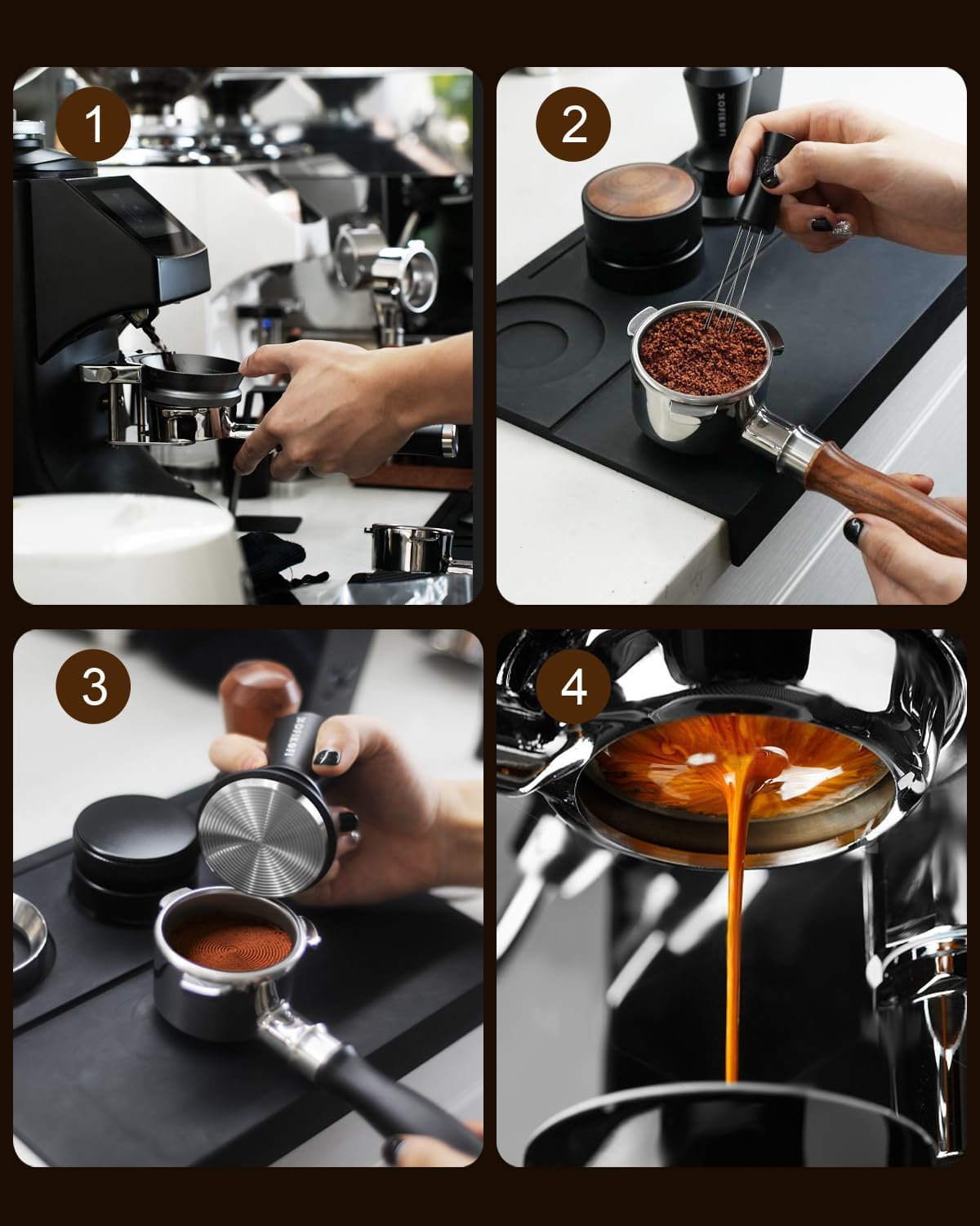 58mm Bottomless Portafilter For E61, Flair 58, ECM, Rocket, Sanremo, Synesso, Slayer, VBM Espresso Machine, 2 Ears Bottomless Naked Espresso Portafilter with 18g Filter Basket and Puck Screen