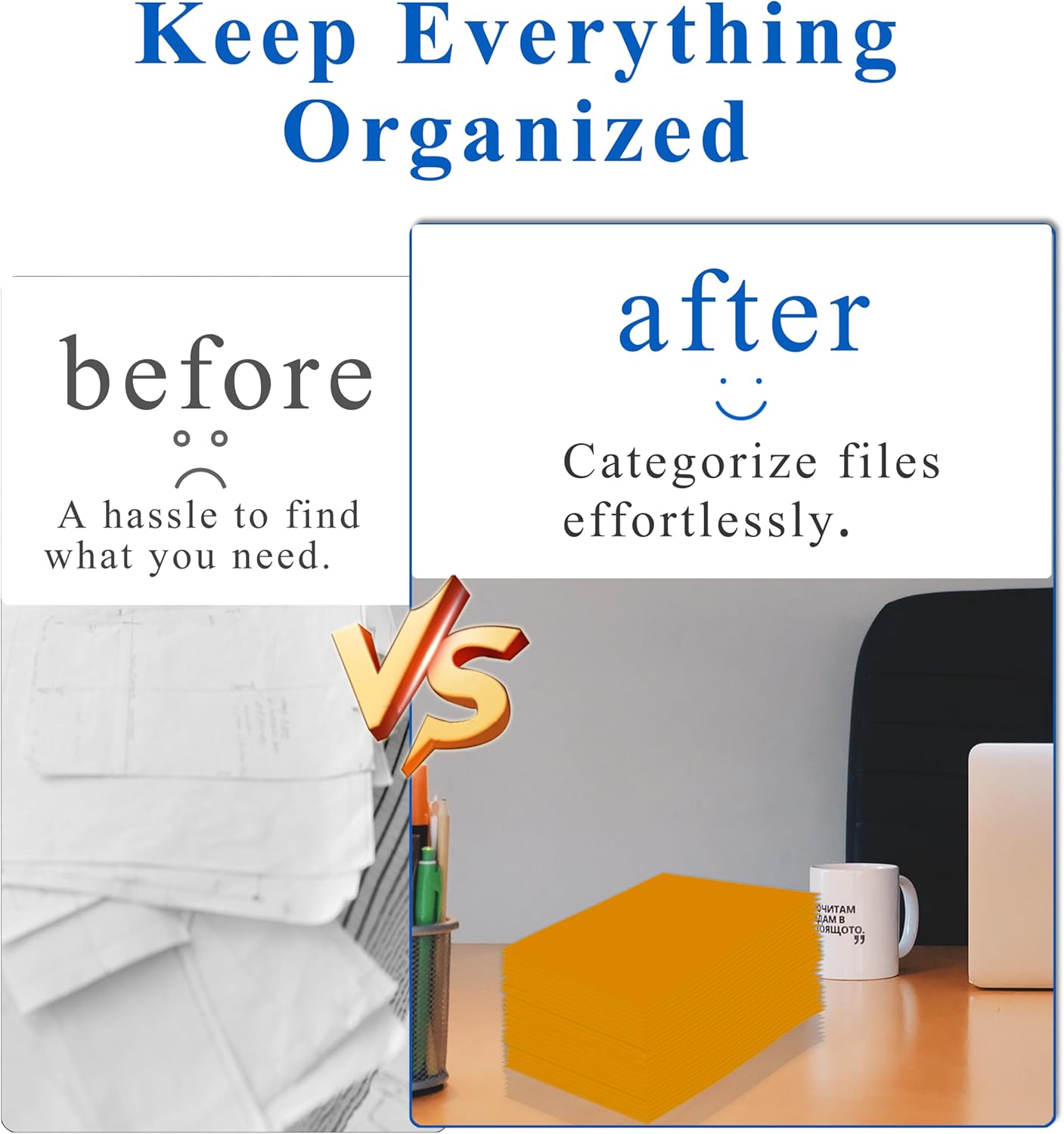 Zzrywuty File Folders with Pockets Letter Size, 25-Pack Paper Folders with Card Slot, Two Pocket Folders for School Students, Businessmen, Home and Office Workers (Orange)