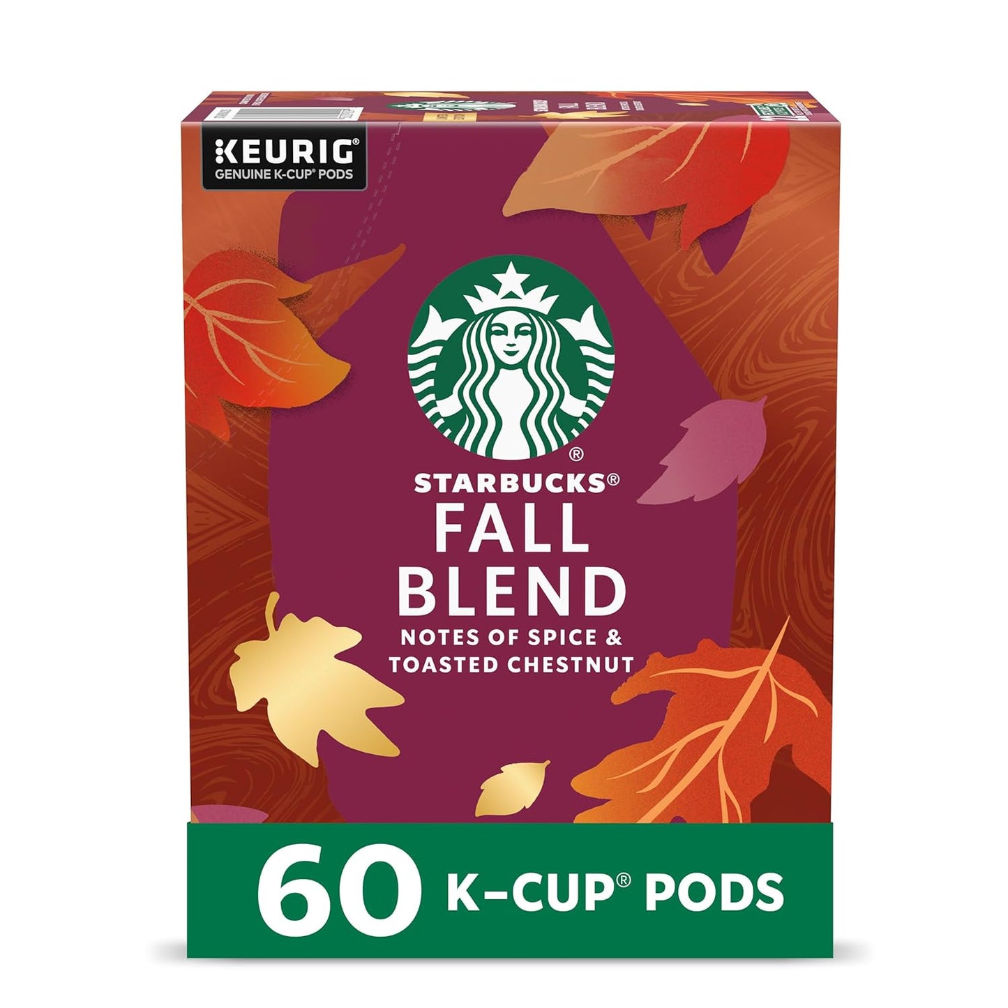 Starbucks K-Cup Coffee Pods, Medium Roast Coffee for Keurig Coffee Makers, Fall Blend, 100% Arabica, Limited Edition, 6 Boxes (60 Pods Total)