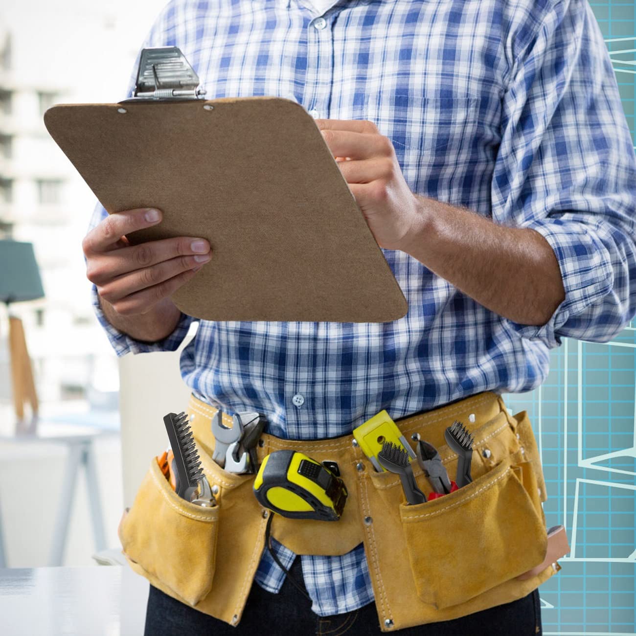 Wire Brushes Pack of 6. for Cleaning Welding Slag, Rust and Dust. 9" and 6-3/4" Brass, Nylon, Stainless Steel Brushes with Rigid Handle