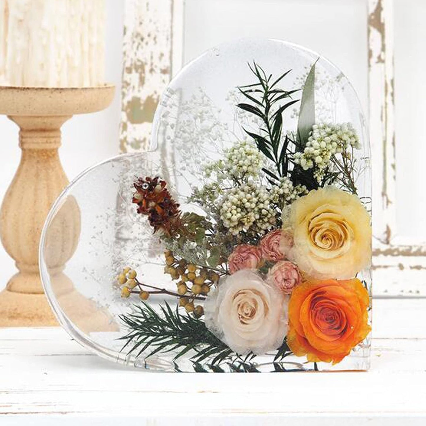 Resin Silicone Molds Large Heart Hexagon Resin Molds Deep Epoxy Resin Mold for Flowers Preservation Resin Art Resin Casting DIY (A-Heart)