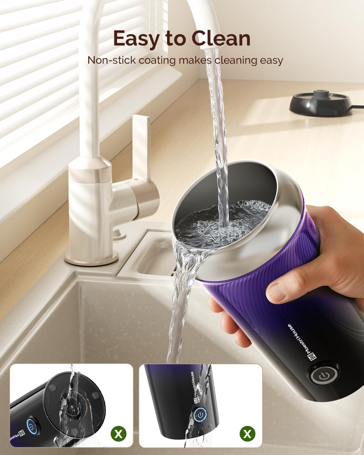 Maestri House Milk Frother, 3-in-1 Hot & Cold Mik Frothing Steamer, 8.12OZ/240ML Touch Control Foam Maker, Compact Space-saving Design for Latte, Cappuccino and Warm Milk