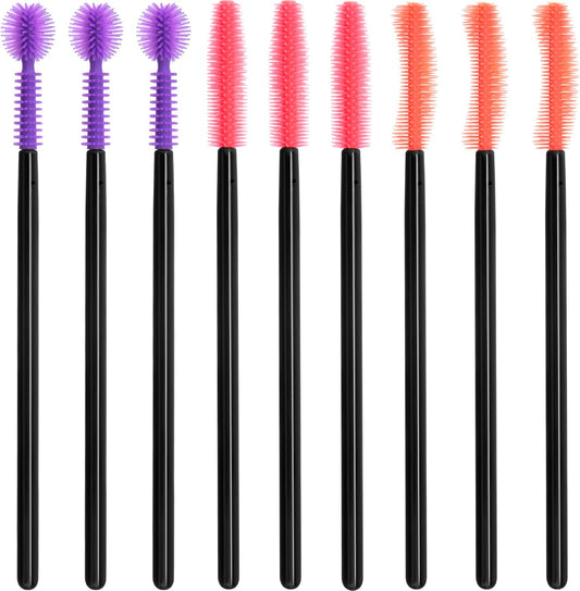OIIKI 9pcs Crevice Cleaning Brushes, Silicone Nook & Cranny Brushes, Orange, Purple, Red