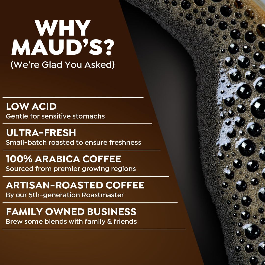 Maud's Dark Roast Coffee Pods, 100ct, Recyclable Single Serve Pods – 100% Arabica Coffee, Compatible with Keurig K Cups Maker