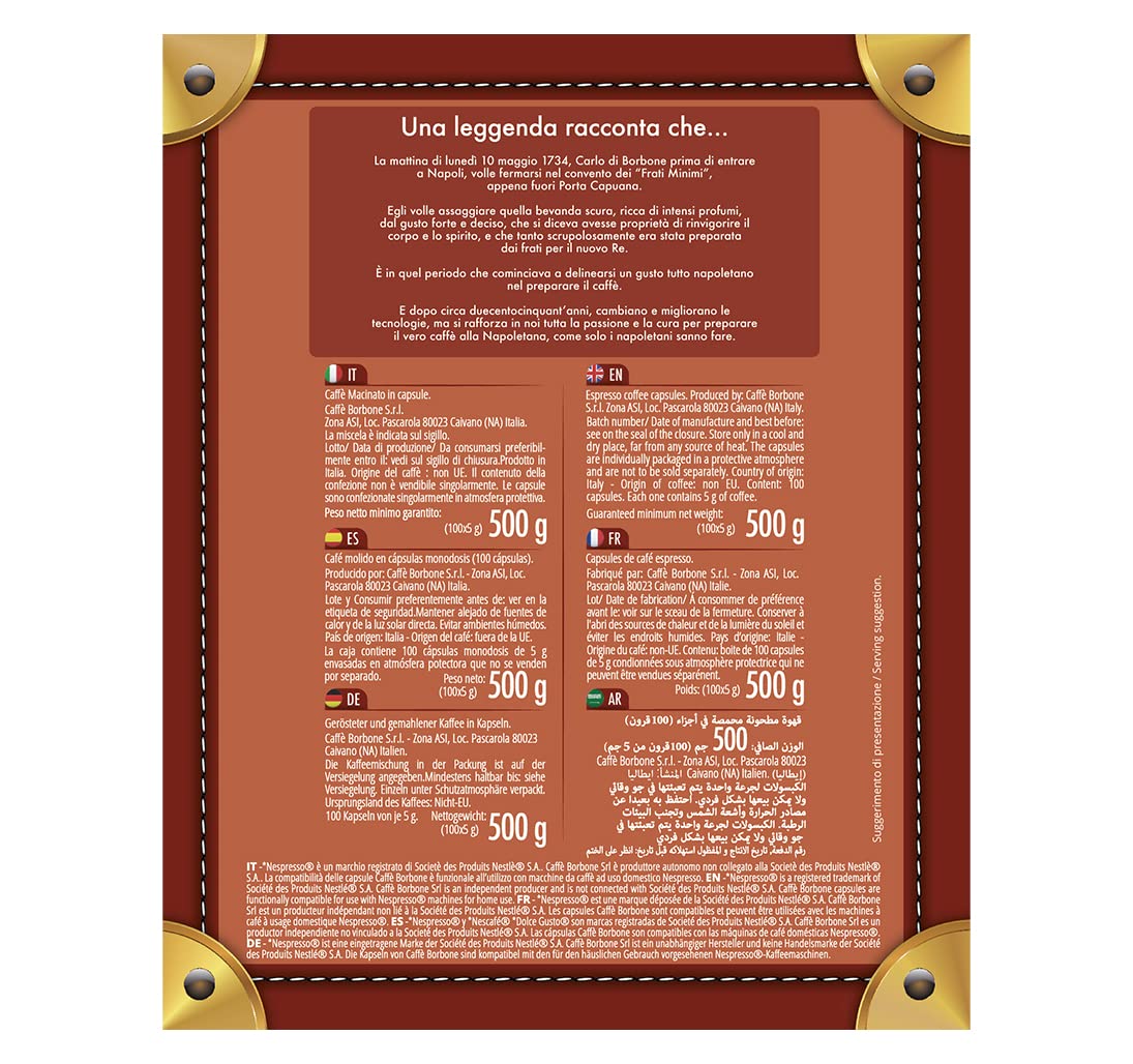 Caffe Borbone Nespresso Compatible Coffee Pods, Blue Blend, Freshly Roasted and Packaged in Italy - 200 Individually Wrapped Coffee Pods - NOT Compatible with Vertuo