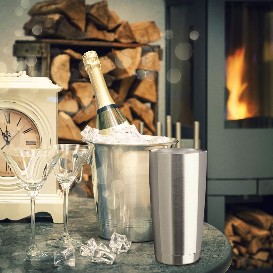 20oz Tumbler Bulk Stainless Steel Vacuum Insulated Tumblers with Lid Double Wall Travel Mug Powder Coated Coffee Cup, Suitable for Ice Drinks and Hot Beverage (Stainless steel 1pack)