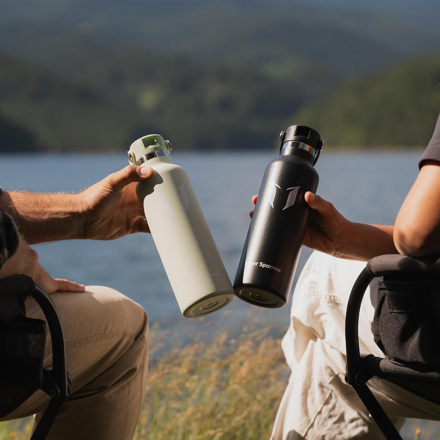 Super Sparrow Insulated Water Bottle - 17 Oz / 25 Oz / 32 Oz - Standard Mouth FlipFlow Flask - BPA Free, Leak Proof Drink Bottle- Ergonomic Straw Water Bottles for Work, Gym, Travel, Sports