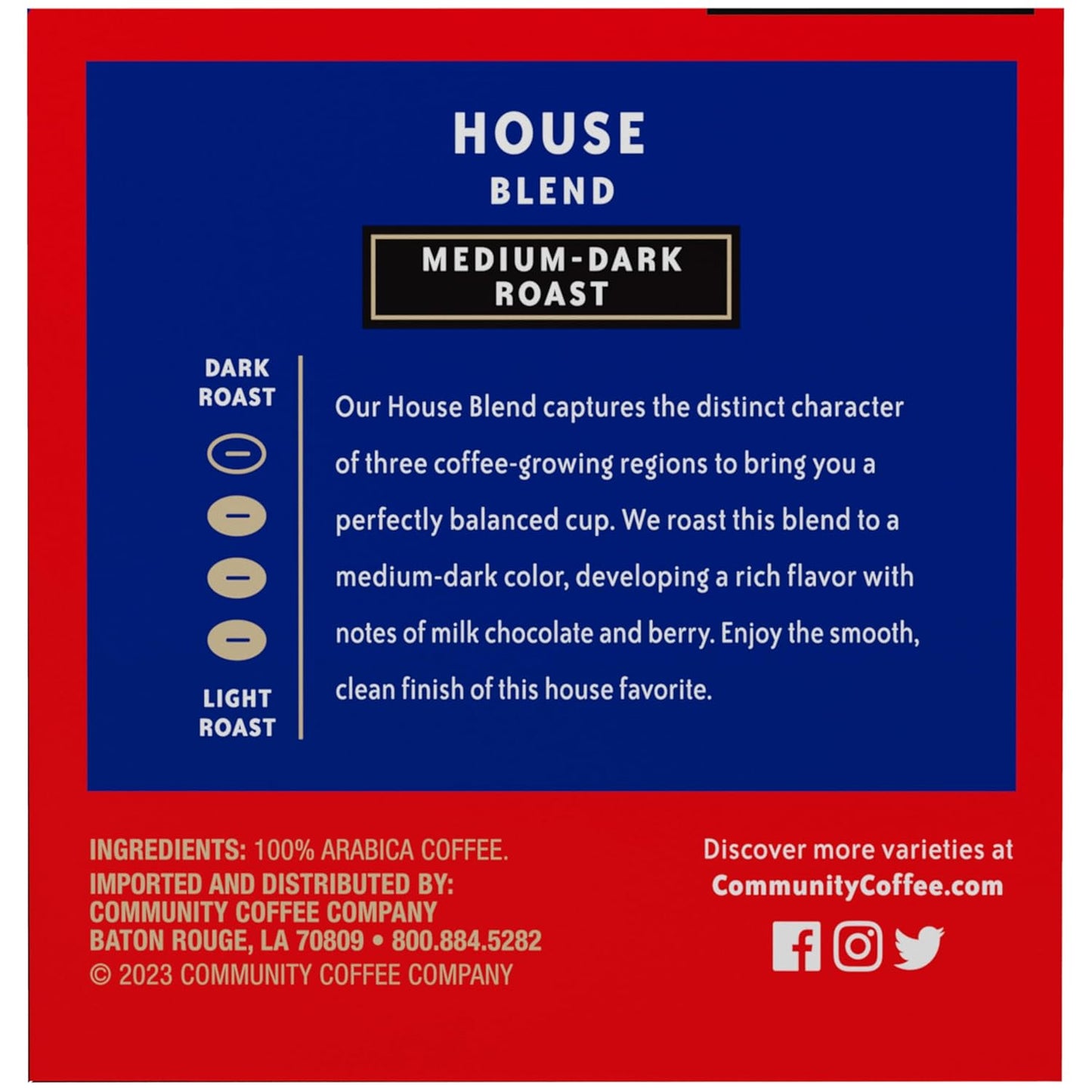 Community Coffee House Blend 72 Count Coffee Pods, Medium Dark Roast, Compatible with Keurig 2.0 K-Cup Brewers, 12 Count (Pack of 6)