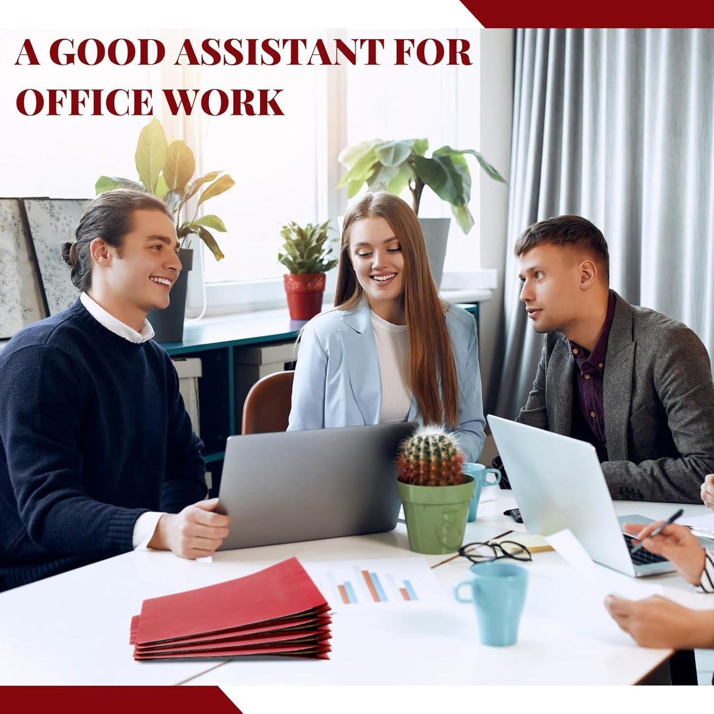 24 Pcs Classification Folders Letter Size, Back to School Supply for Teacher, Student, 1 Divider Pressboard File Folder Bulk with 2 Fasteners, 3.5 Inch Expanding File Organizer (Red)