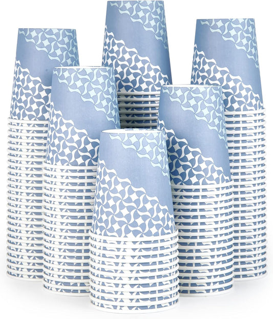 MUCHII 8 oz Paper Cups, 300 Count Disposable Coffee Cups for Hot Beverages, Water, Juice, or Tea