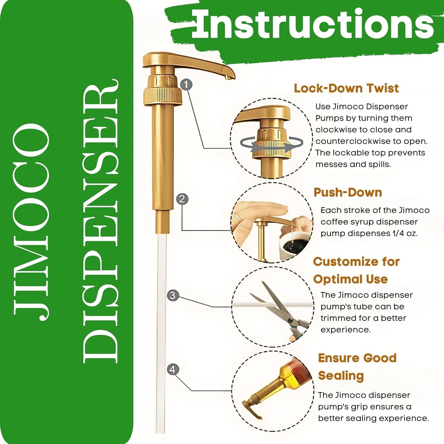 Jimoco® Syrup Pump Dispenser + Torani® Lime Syrup, 25.4 oz - Coffee Syrup Pump & Flavoring Bundle