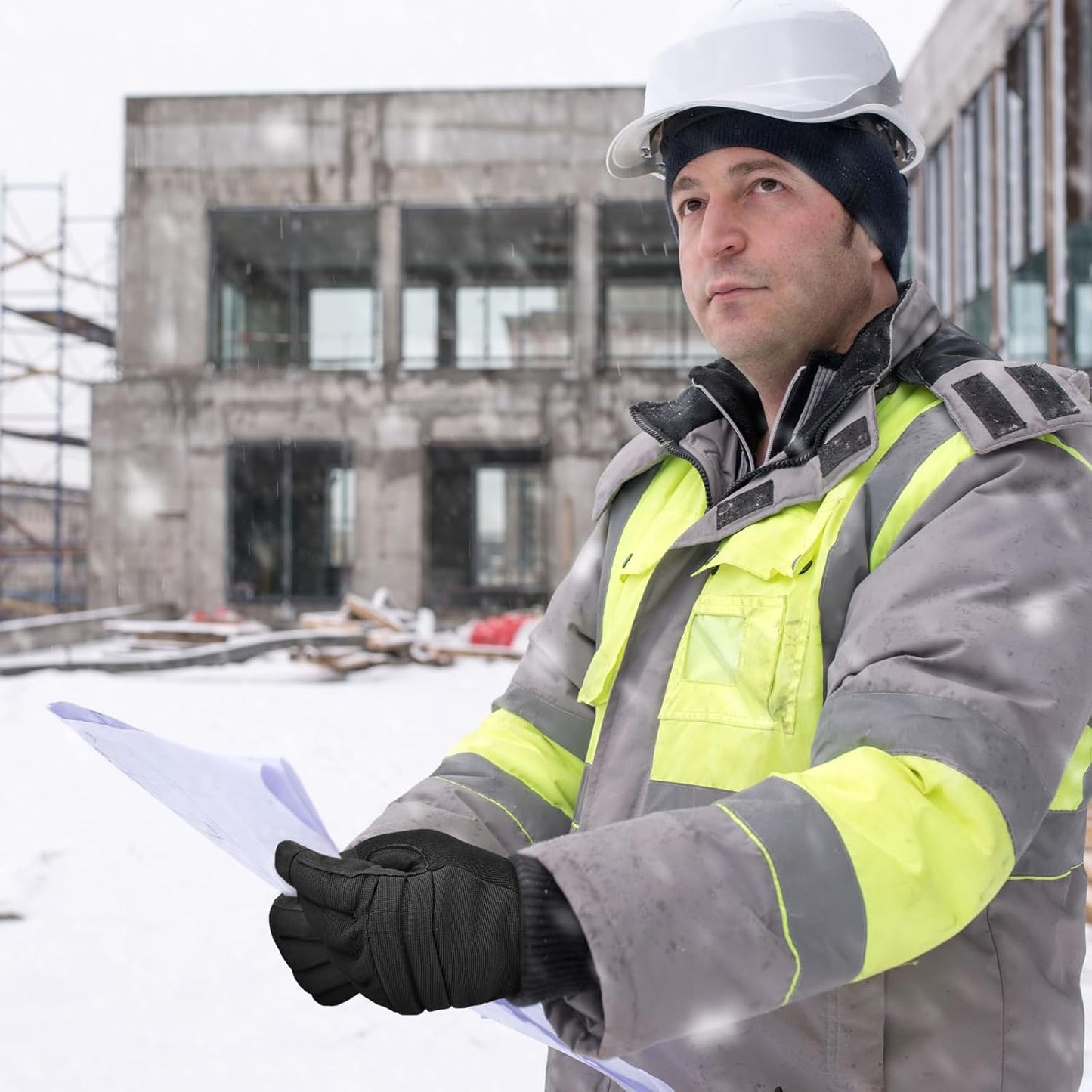 KAYGO Insulated Mechanic Work Gloves,3 Pairs KG127W Winter Thermal Safety Work Gloves for Men and Women, Double Lining,Heavy duty,Improved dexterity,Excellent Grip,Ideal for outdoor jobs,L