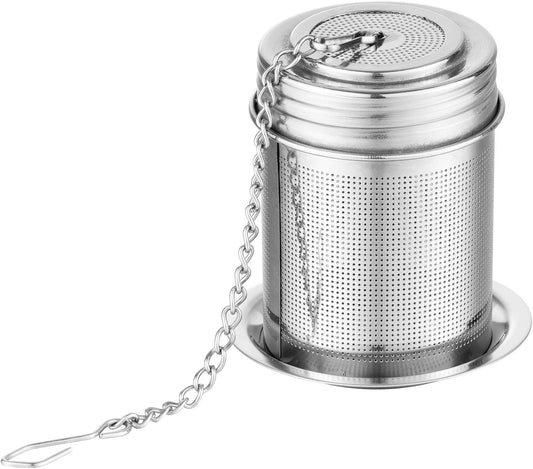 Tea Filter,Cooking Infuser with Extra Fine Mesh Tea Ball Strainers Threaded Connection 304 Stainless Steel with Extended Chain Hook to Brew Loose Leaf Tea,Spices & Seasonings(1 Pack)