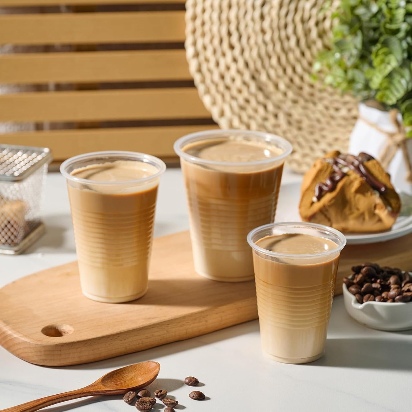 Vplus 2000 Pack 9 OZ Clear Plastic Cups, 9 Ounce Disposable Cold Water Party Drinking Cups for Wedding Thanksgiving Christmas Party