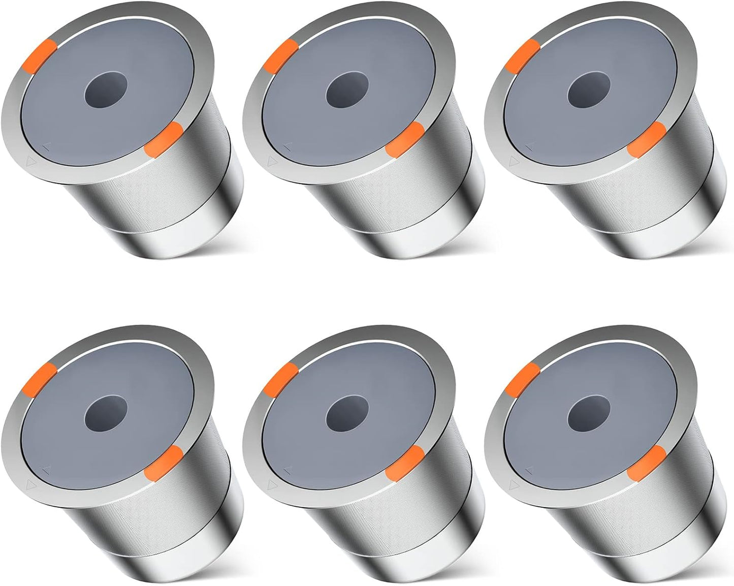 Reusable k Cup Coffee Filters,Universal stainless steel Refillable k Cups Filter Use for Keurig 2.0 and 1.0 Coffee Makers-brewers (6pack)