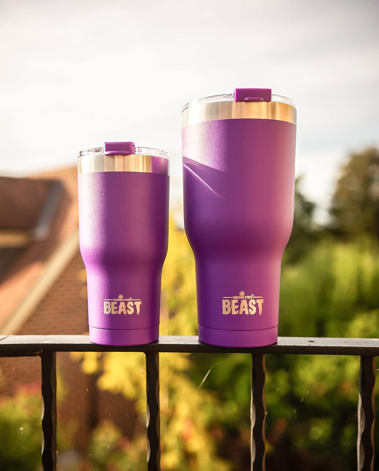 Beast 20 oz Tumbler Stainless Steel Vacuum Insulated Coffee Ice Cup Double Wall Travel Flask (Purple)