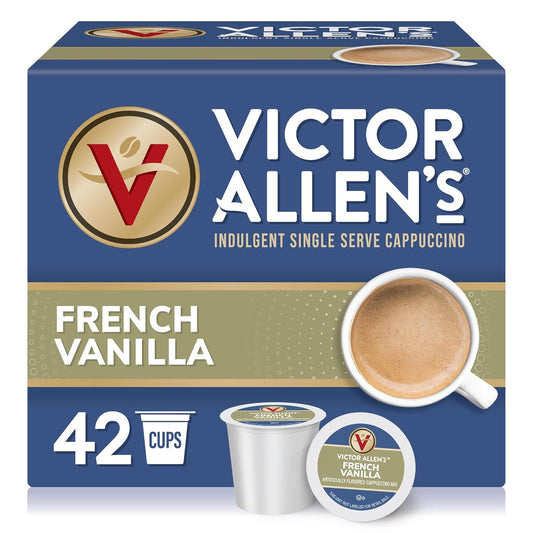 Victor Allen's Coffee French Vanilla Flavored Cappuccino Mix, 42 Count, Single Serve K-Cup Pods for Keurig K-Cup Brewers