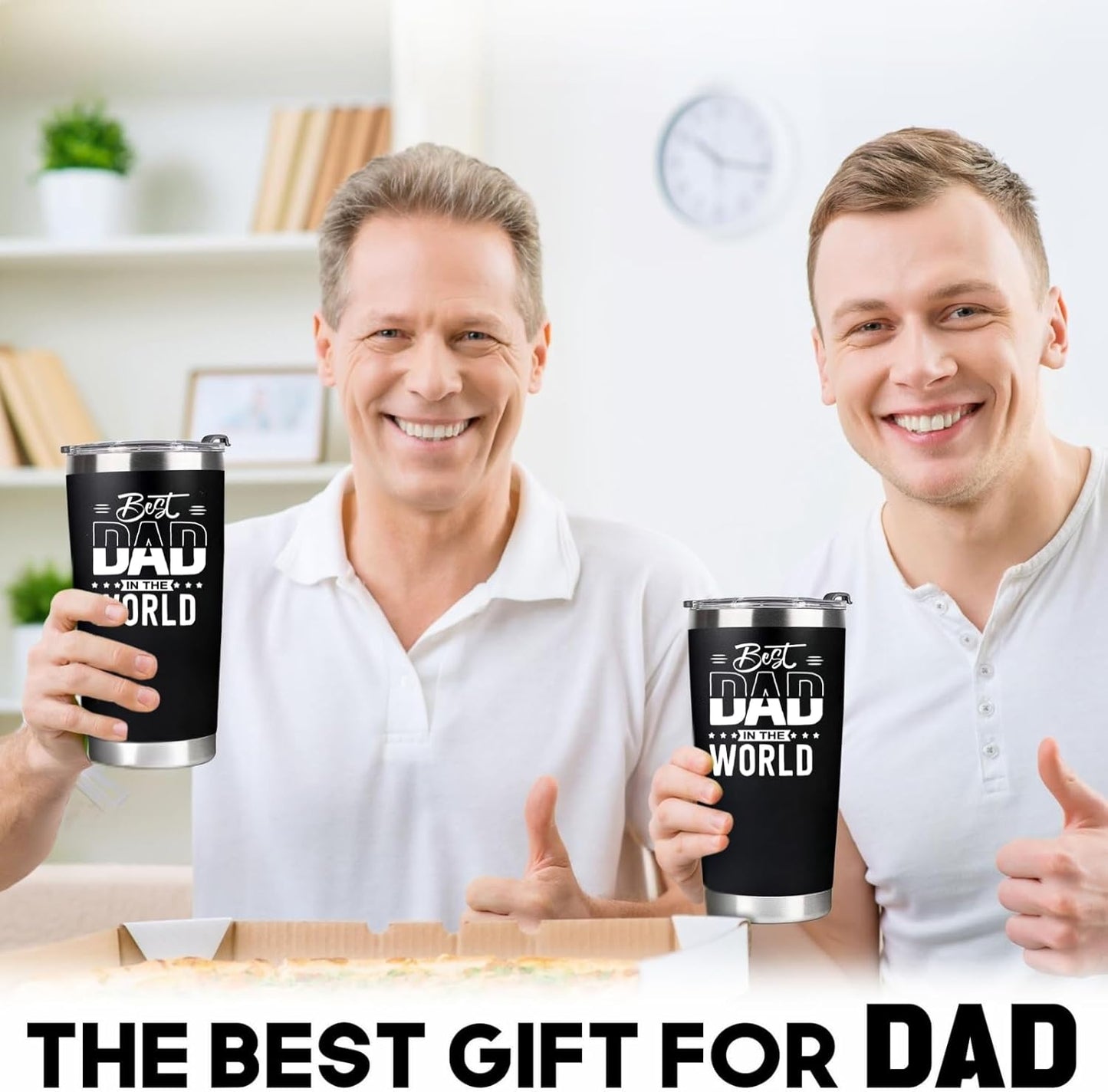 Gifts for Dad from Daughter Son Wife Kids, Christmas Gift for Men, Fathers Day Birthday Gifts for Husband Daddy Stepdad Grandpa Him Dads, Best Dad Ever Gift, 20 Oz Stainless Steel Tumbler