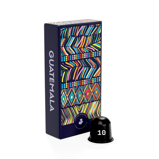 Atlas Coffee Club Espresso Pods Compatible with Nespresso Original– Dark Roast (10 Count)– Aluminum Capsules from Guatemala– Intensity 10