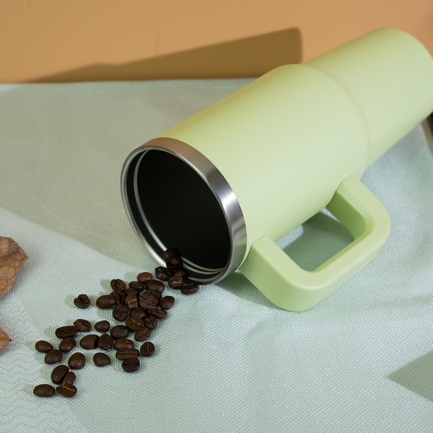 BJPKPK Tumbler With Handle And Straw 30oz Insulated Tumbler Cups With Lid Stainless Steel Travel Coffee Mug,Macaron Green