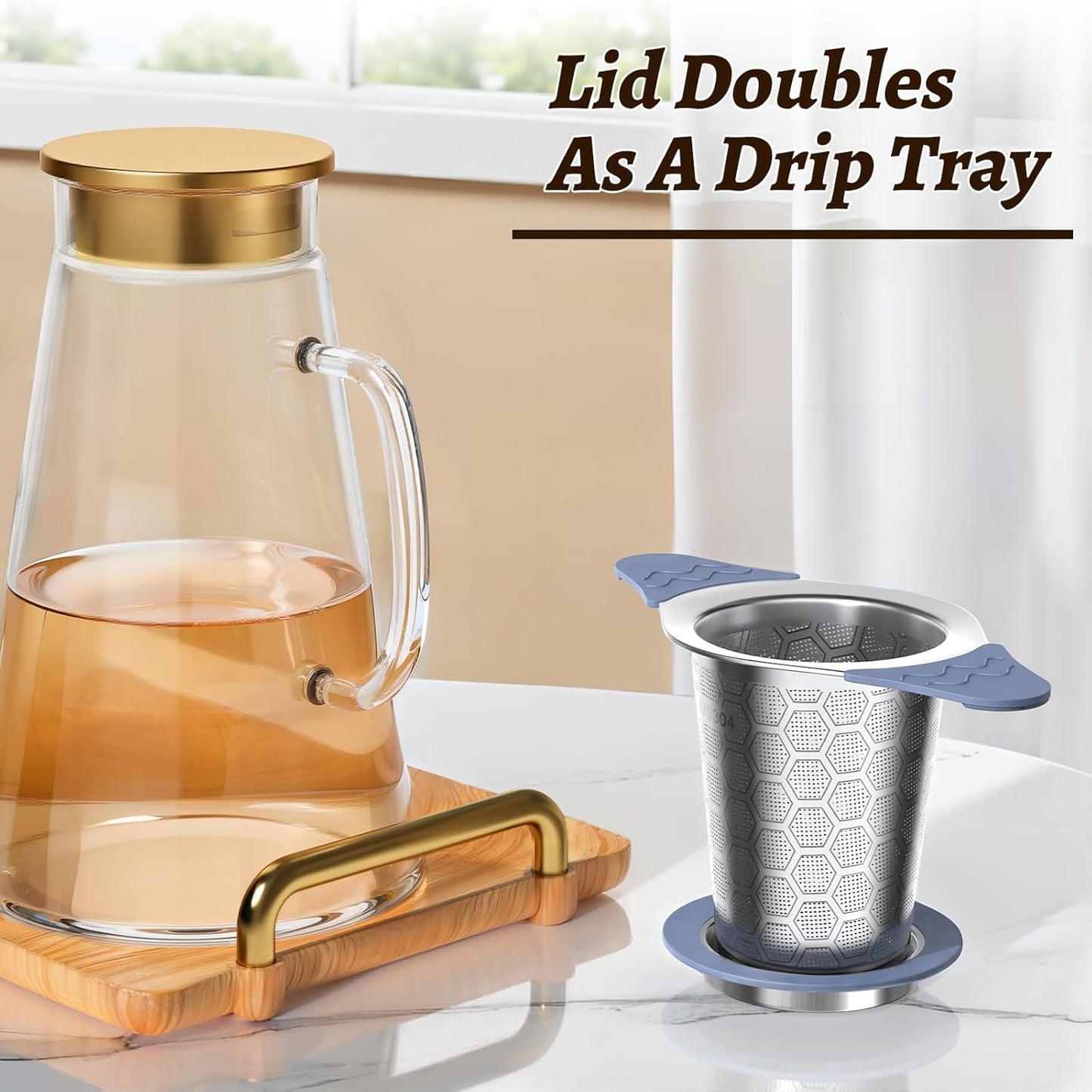 Tea Infuser for Loose Leaf Tea,Stainless Steel Tea Infuser with Heat Proof Silicone Handles,Extra Fine Mesh Tea Strainers Filter Fine Tea Leaves Effectively,Fits TeaPots/Mugs