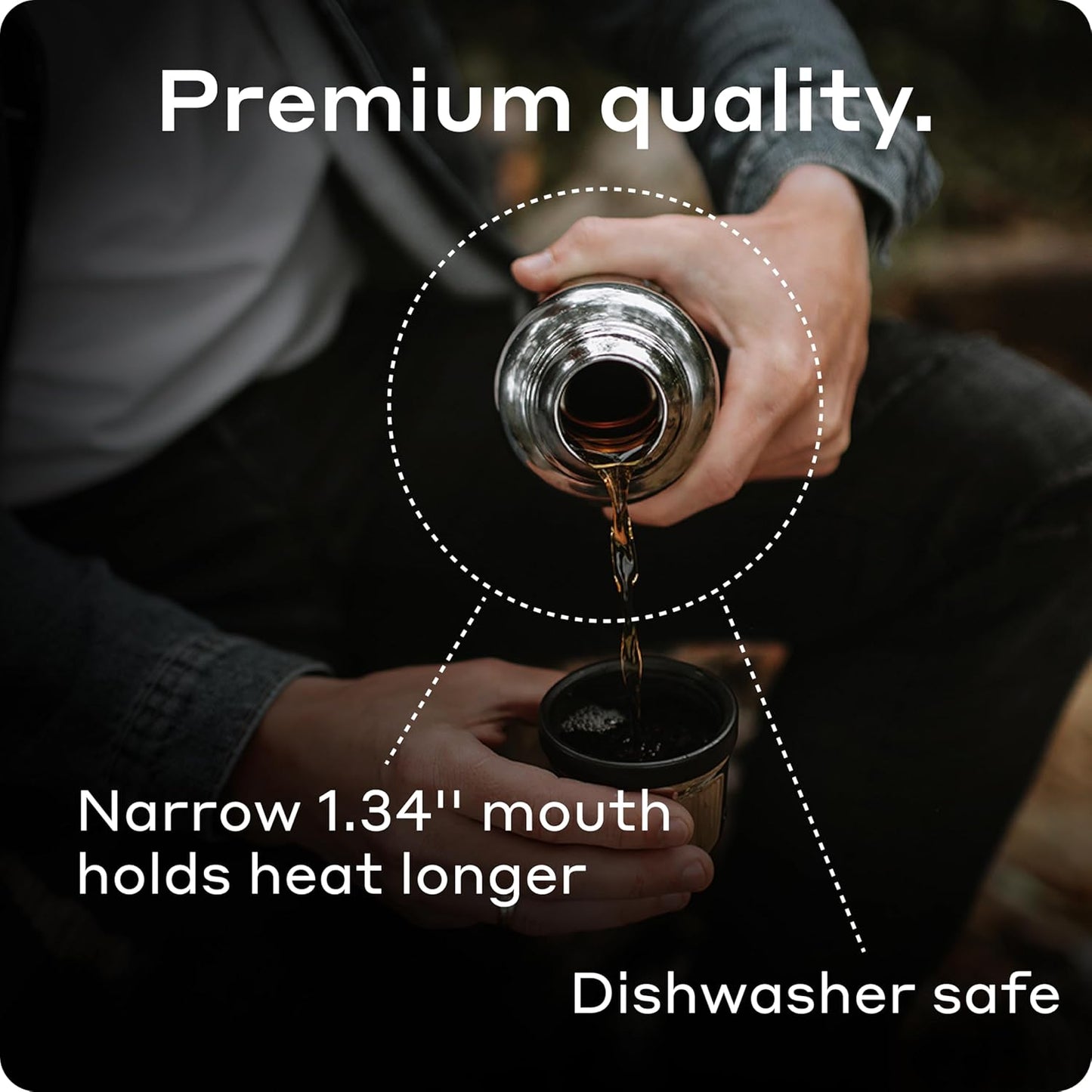 BOBBER 16 oz Vacuum Insulated Stainless Steel Water Bottle with Cup Lid – Dishwasher Safe – Keeps Drinks Hot for 24 Hours and Cold for 36 Hours – Triple Walled Coffee Thermos for Hot Drinks (Matte)