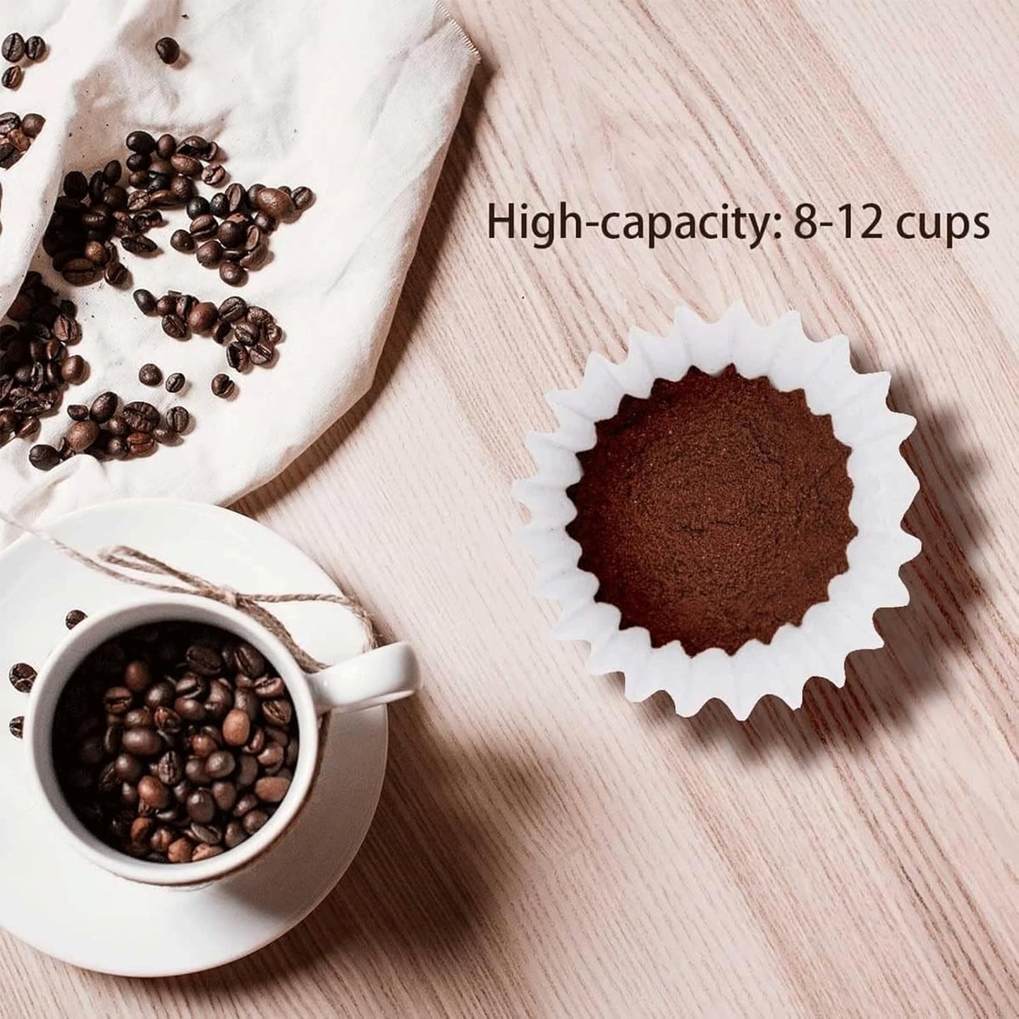 300pcs 12-Cup Commercial Coffee Filters (4 ¼ Inch base, 2 ¾ Inch Walls, 9 ¾ Inch Laying Flat) Large Coffee Filters Premium Paper with 12-Cup Home & Commercial Machines(X6-300)