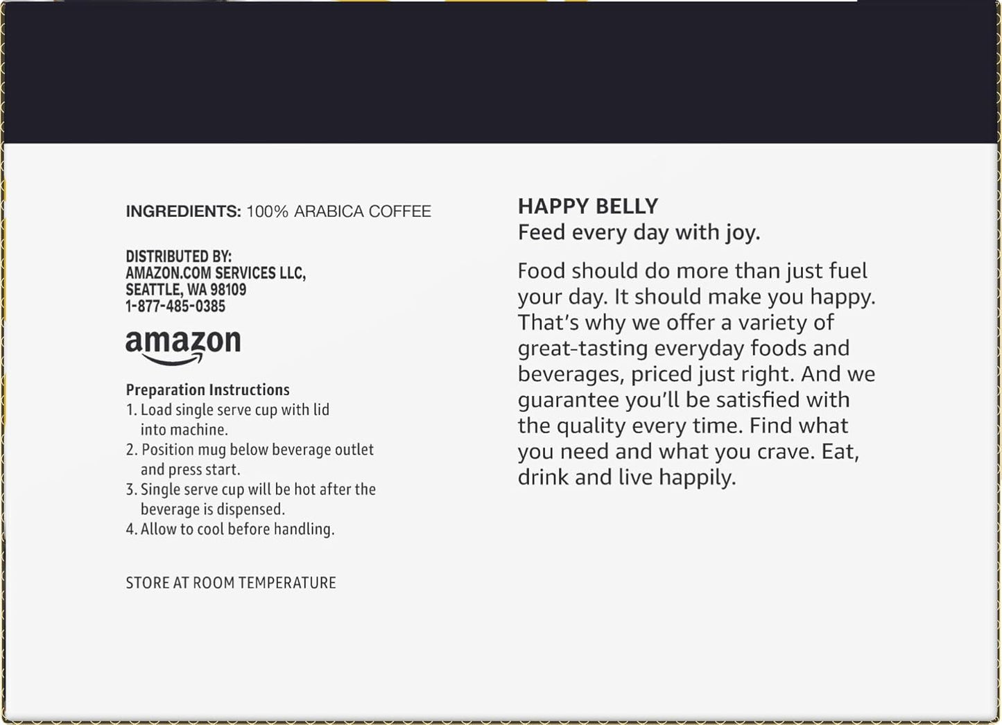 Happy Belly Light Roast Coffee Pods, Breakfast Blend, Compatible with Keurig 2.0 K-Cup Brewers, 24 Count