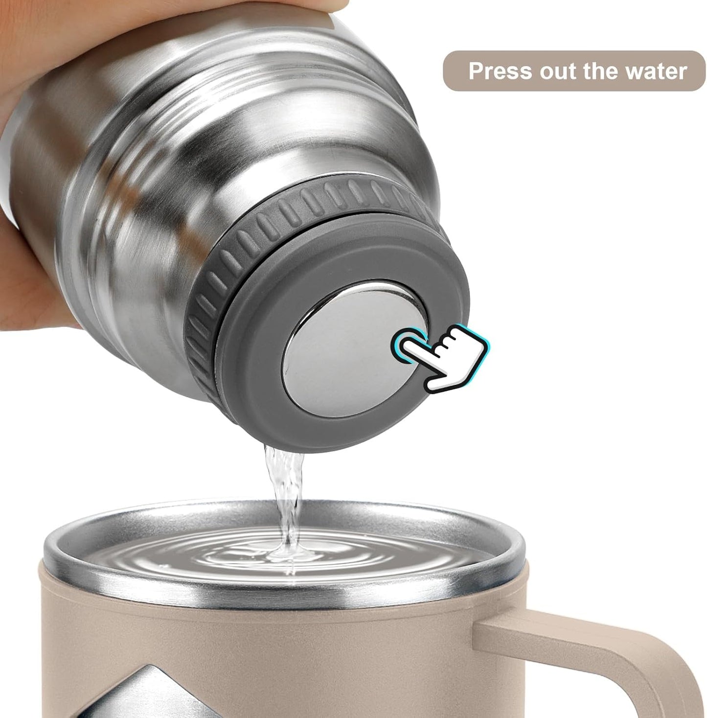 Stainless Steel Thermo 700ml/23.7oz Vacuum Insulated Bottle with Cup for Coffee Hot drink and Cold drink water flask.(Brown,Set)