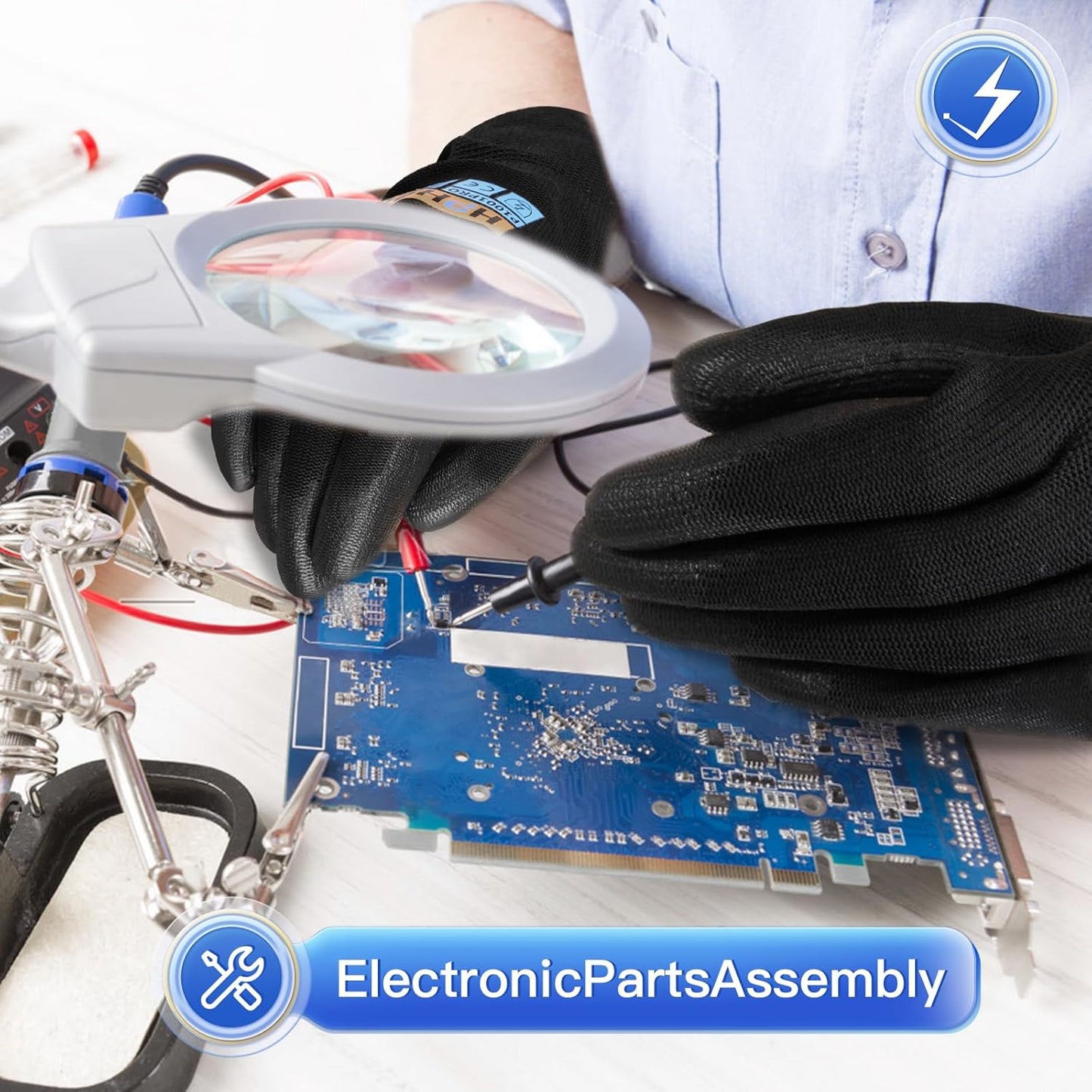 PU Coated Safety Work Gloves, 12 Pairs Work Gloves Mechanic Working Seamless Knit Glove with Polyurethane Coated Smooth