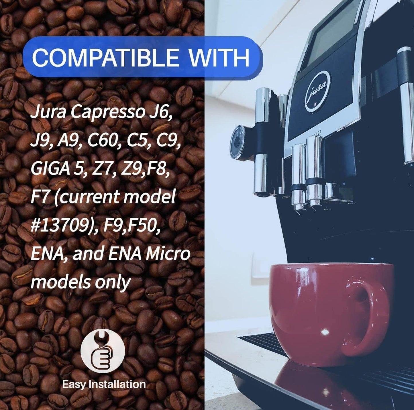 2-Pack PrimaPure Coffee Machine Water Filter Replacement for Jura Clearyl Blue 71445, 67879, ENA3, ENA5, J6, J9, J95 Certified To NSF/ANSI 42 by IAPMO R&T