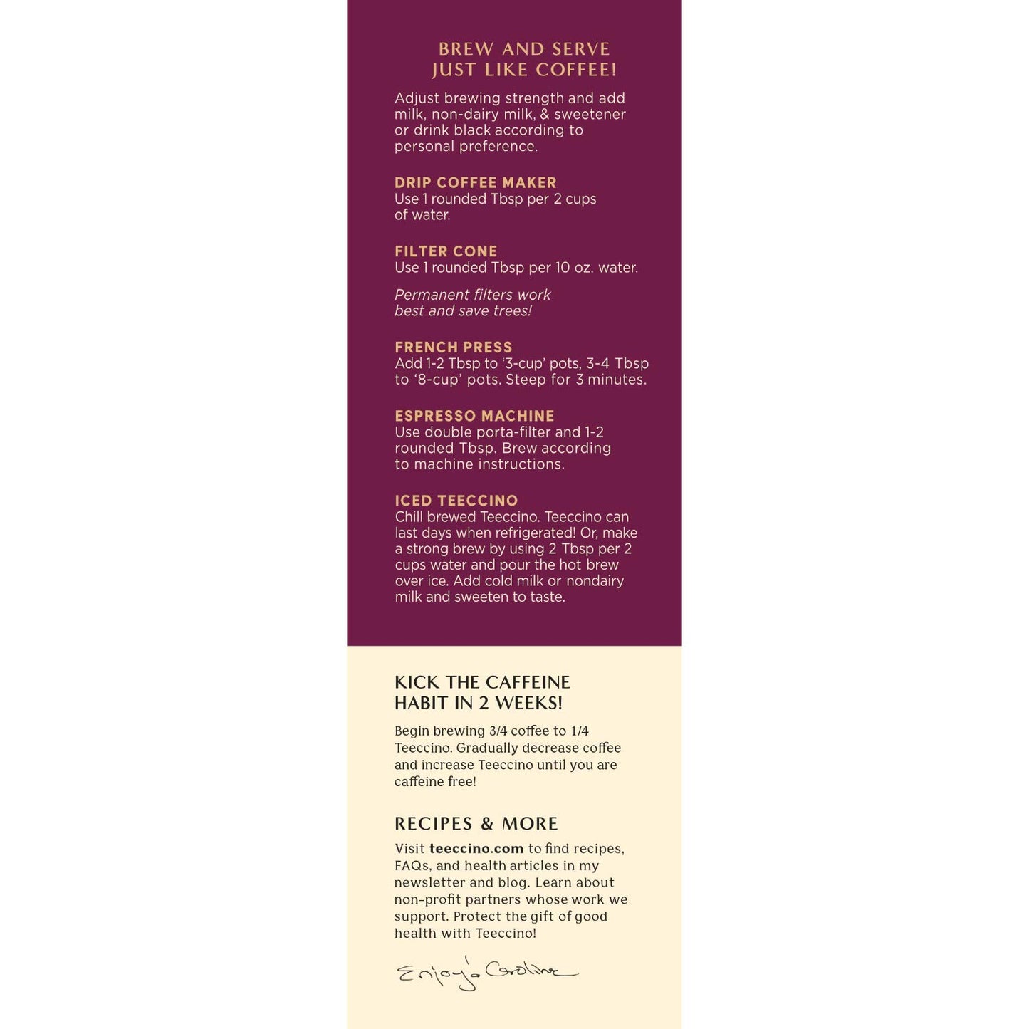 Teeccino Almond Amaretto Chicory Coffee Alternative - Ground Herbal Coffee That’s Prebiotic, Caffeine Free & Acid Free, Medium Roast, 11 Ounce (Pack of 6)