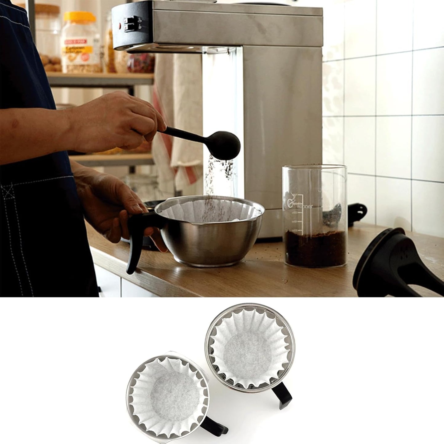 300pcs 12-Cup Commercial Coffee Filters (4 ¼ Inch base, 2 ¾ Inch Walls, 9 ¾ Inch Laying Flat) Large Coffee Filters Premium Paper with 12-Cup Home & Commercial Machines(X6-300)