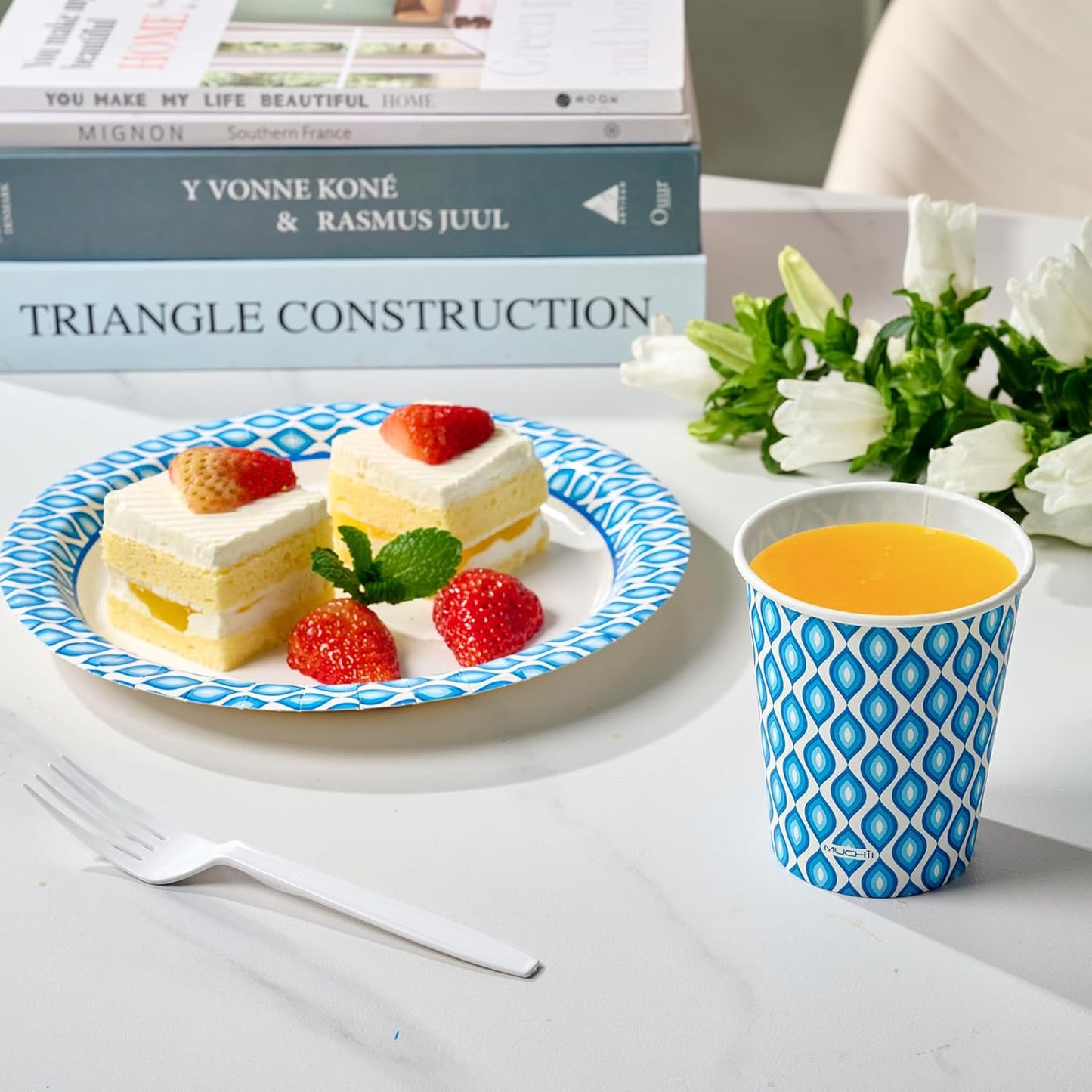 MUCHII 300 Count Paper Cups 8 oz, Disposable Drinking Cups for Party, Picnic, Travel, and Events