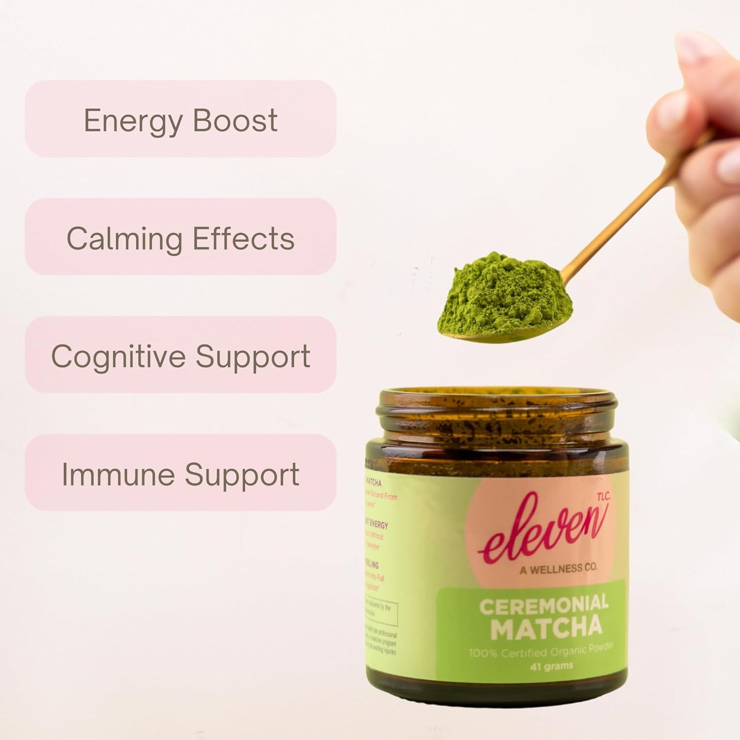 eleven TLC - CEREMONIAL MATCHA POWDER | 100% Organic | Sourced from Japan | GMO Free | 40 Servings