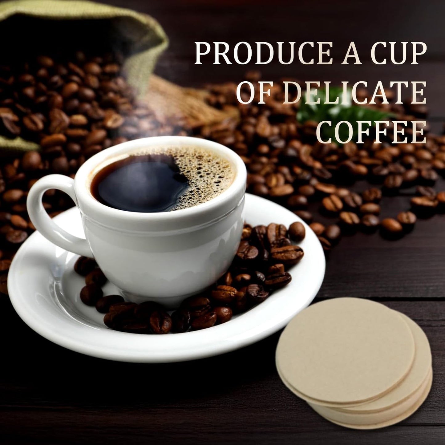 400 Pack Of Natural, Unbleached 2.5-Inch Disposable Coffee Filter Discs, Designed for Percolator Coffee Makers. Ideal for Use At Home, Office, Or Camping.