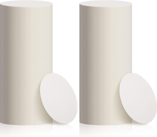 TaoBary 400 Pcs Disposable Paper Coasters Bulk 1MM, 4 Inch Round Cardboard Coasters Blank for Bar Drinks DIY Crafts Arts Wedding (White)