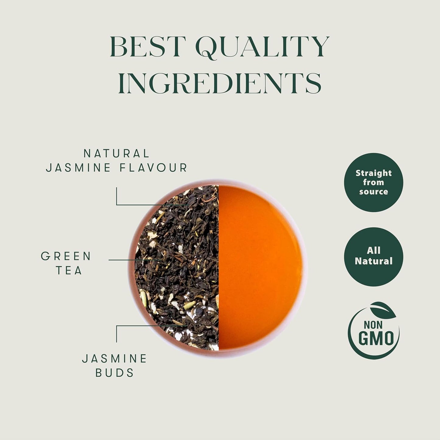 Luxmi Estates Midnight Bloom Organic Jasmine Tea (50 Tea Bags) Mildly Caffeinated Tea Bags For Relaxing, Calming, and Stress Relief, With Certified Organic Darjeeling Makaibari Green Tea