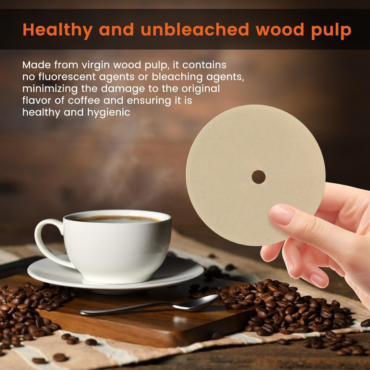 400 Pack Of Natural, Unbleached 3.75-Inch Disposable Coffee Filter Discs, Designed for Percolator Coffee Makers. Ideal for Use At Home, Office, Or Camping.