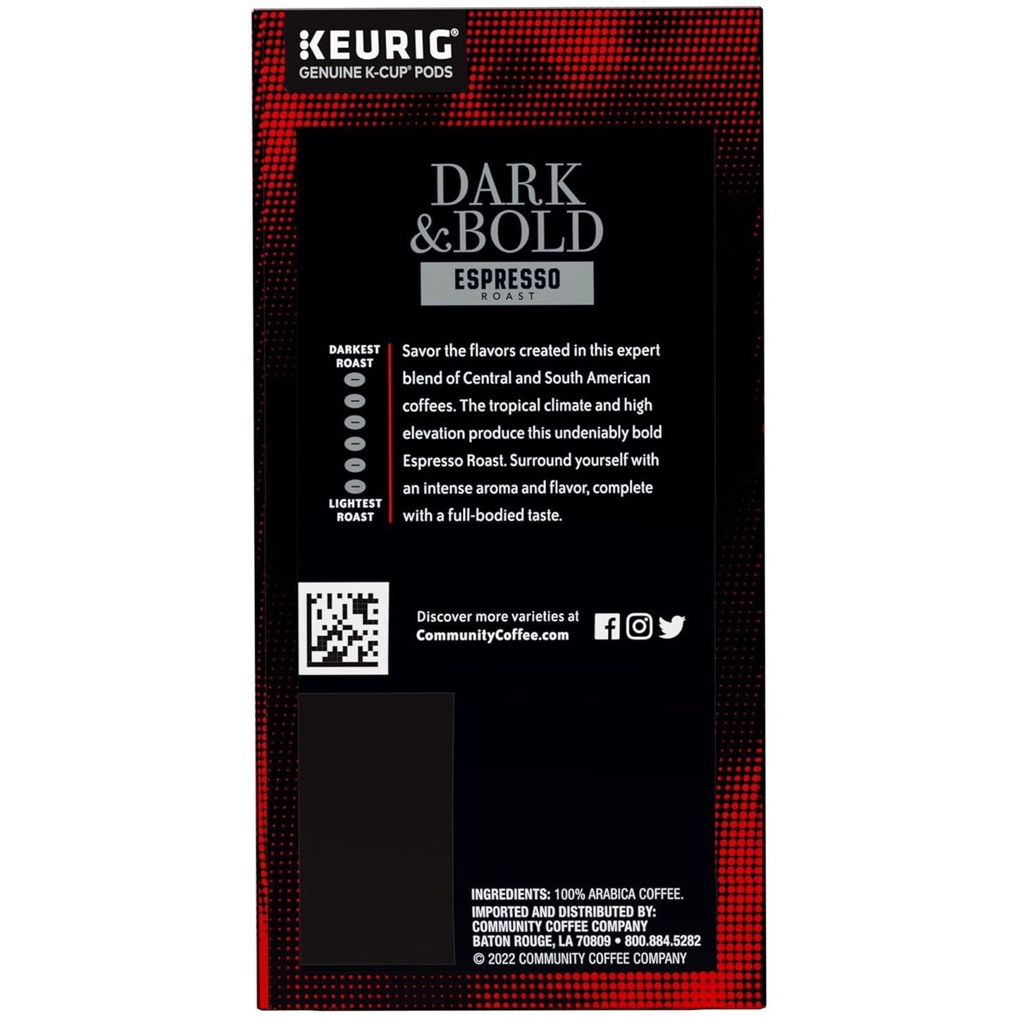 Community Coffee Dark & Bold Espresso Roast 96 Count Coffee Pods, Compatible with Keurig 2.0 K-Cup Brewers, 24 count (Pack of 4)