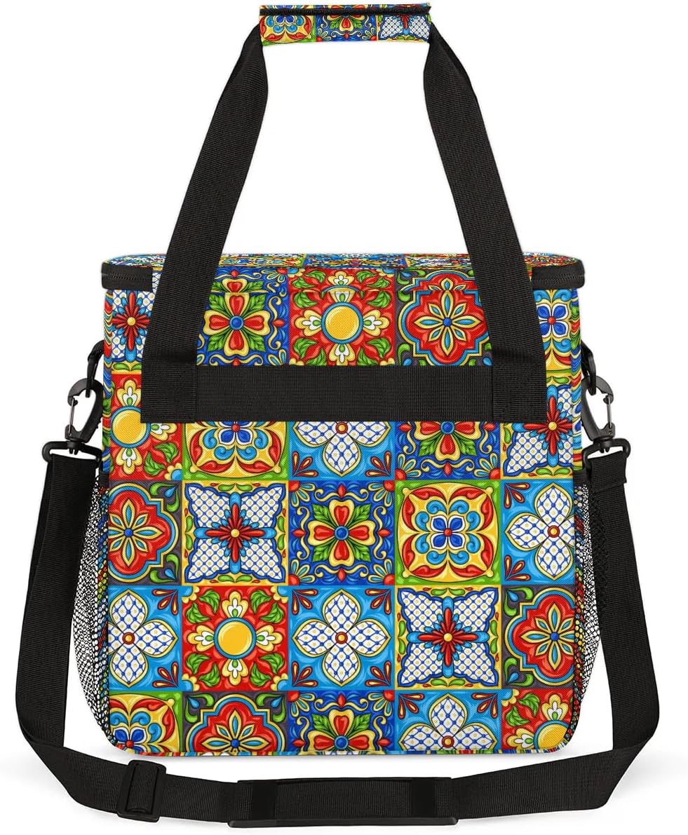 mandala flower vintage Coffee Maker Carring Bag Travel Carrying Storage Tote Bag Compatible with Keurig K-Mini or K-Mini Plus Portable Single Serve Coffee Brewer Case with Pockets for K-cup Pods