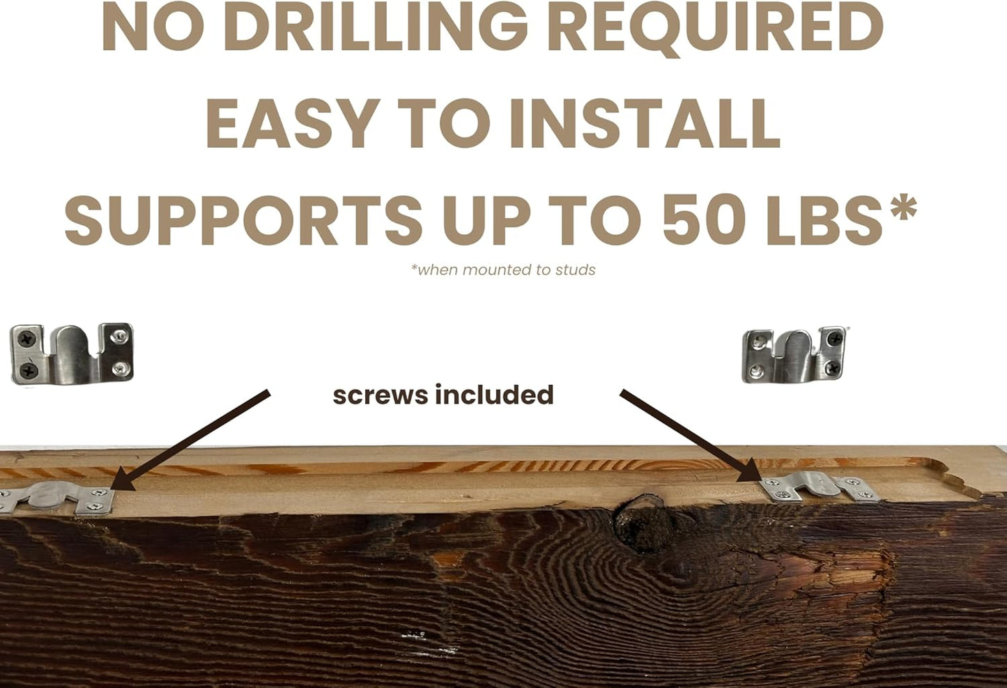 Modern Timber Craft Reclaimed Wood Floating Wall Shelf | Solid Rustic American Barnwood, Floating Shelf Brackets | 2.75" Thickness | 24" L x 7" D, Unfinished, Planed and Sanded, 2 Pack