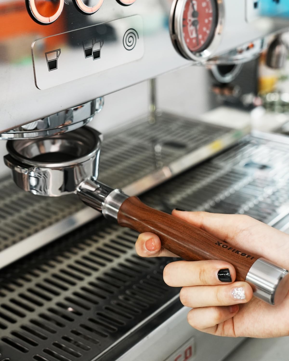 Bottomless Portafilter 58mm Fit Breville, 2 Ears Slim Naked Portafilter Fits Breville Espresso Machines BES900XL, BES920XL, BES980XL, BES990BSS with 18g Double Shot Filter Basket, Puck Screen-Rosewood