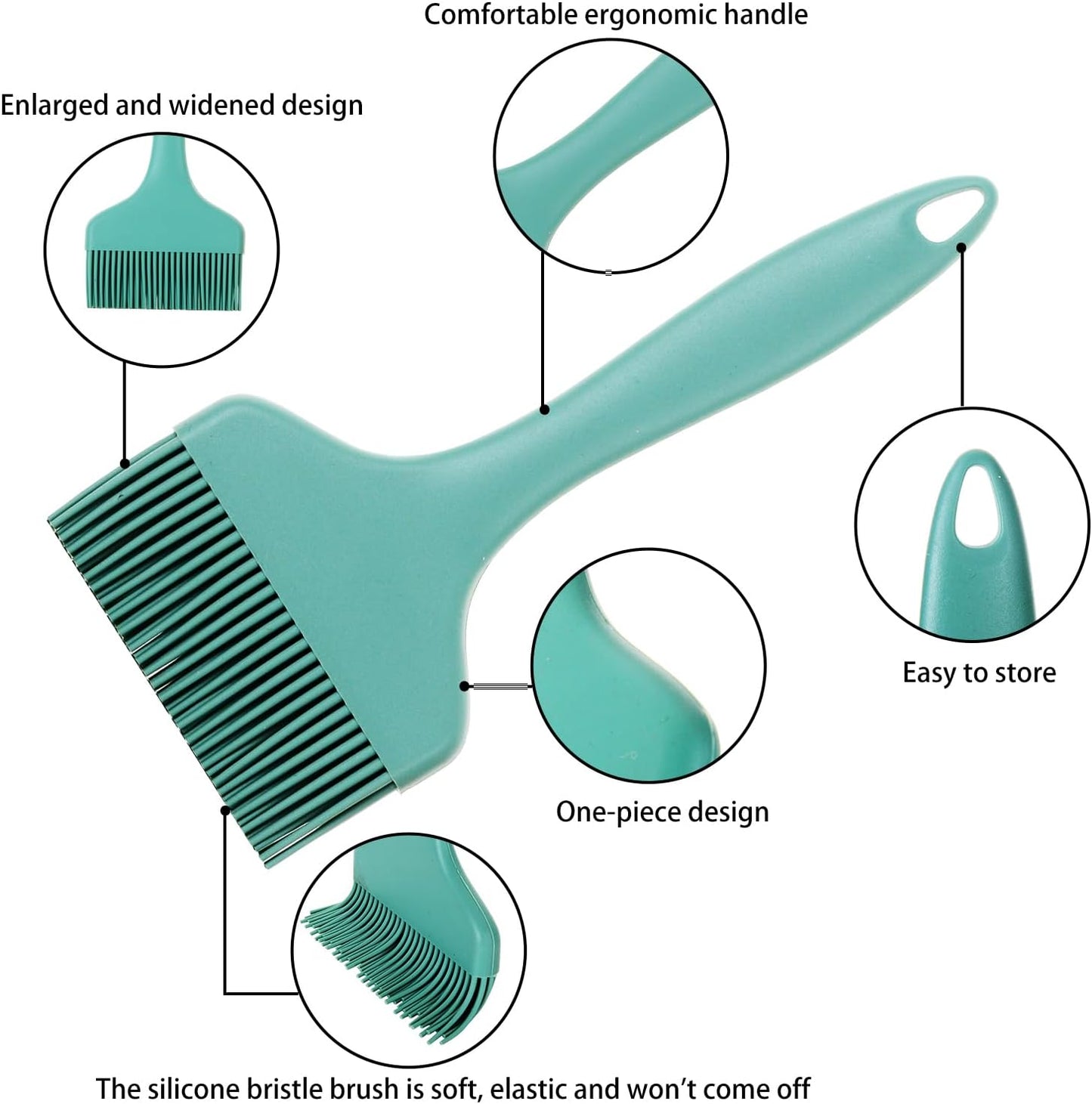 4PCS Silicone Pastry Brush, 8.2 in Heat Resistant Baking Silicon Brush, Food Brushes for Cooking, Perfect for Baking, Pastries, Grilling, Spreading Oil, BBQ Sauce, BPA Free, Dishwasher Safe