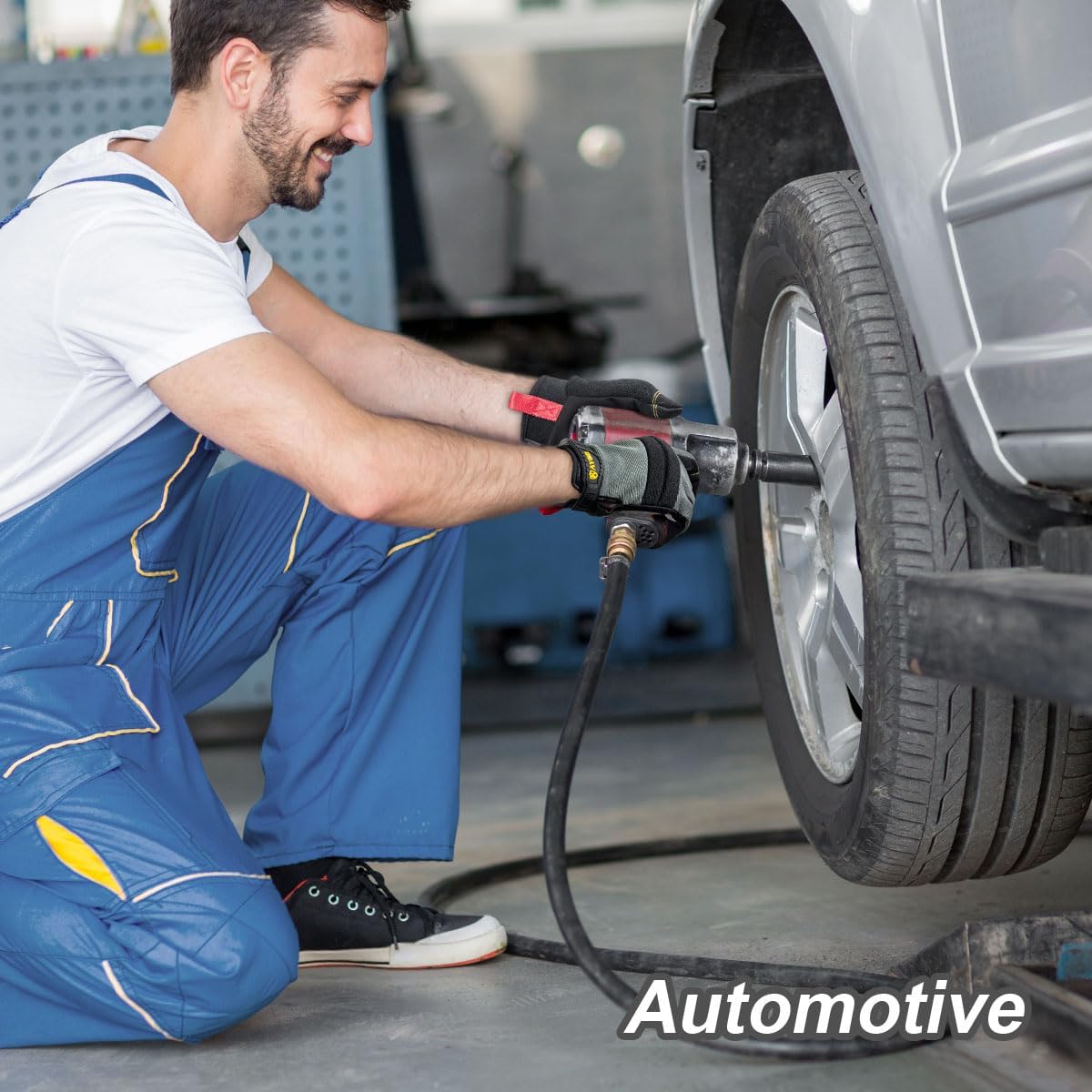 KAYGO Work Gloves For Men, KG125M Mechanic Utility Work Gloves for All Purpose, Excellent Grip, Heavy Duty, Improved Dexterity, Touch Screen,Large,3 Pair,M